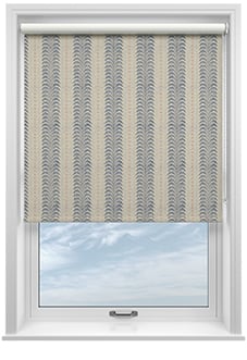 Land & Shore Fintra Stripe (Blackout), Blue Red - Twist&Fit Roller Blind